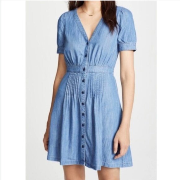 Madewell Blue Button-Down Dress - Picture 3 of 5